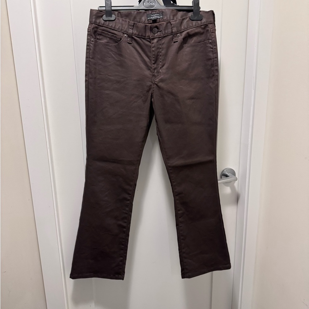 Banana Republic Brown Mid-Rise Bootcut Coated Jeans